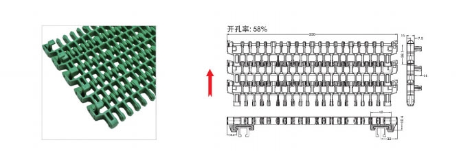 转弯带勾脚网链